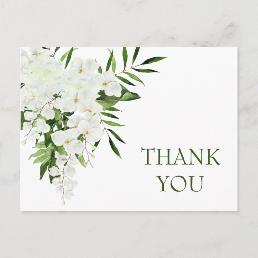 Elegant White Orchids Bohemian Weddenschap Bedankt Briefkaart (Voorkant)