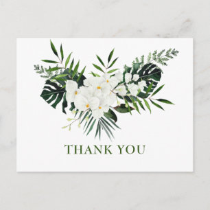 Elegant White Orchids Bohemian Weddenschap Bedankt Briefkaart