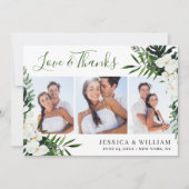 Elegant White Orchids Bohemian Wedding 3 PHOTO Bedankkaart (Voorkant)