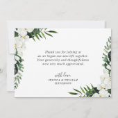 Elegant White Orchids Bohemian Wedding 3 PHOTO Bedankkaart (Achterkant)