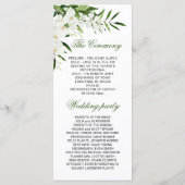 Elegant White Orchids Bohemian Wedding Ceremony Pr Programmakaart (Achterkant)