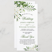 Elegant White Orchids Bohemian Wedding Ceremony Pr Programmakaart (Voorkant / Achterkant)