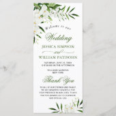 Elegant White Orchids Bohemian Wedding Ceremony Pr Programmakaart (Voorkant)