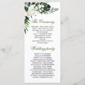 Elegant White Orchids Bohemian Wedding Ceremony Programmakaart (Achterkant)