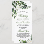 Elegant White Orchids Bohemian Wedding Ceremony Programmakaart (Voorkant / Achterkant)
