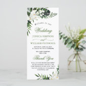 Elegant White Orchids Bohemian Wedding Ceremony Programmakaart (Staand voorkant)