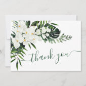 Elegant White Orchids Bohemian Wedding Floral Bedankkaart (Voorkant)