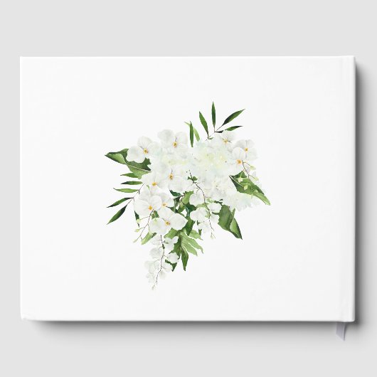 Elegant White Orchids Bohemian Wedding Guest Book Gastenboek (Achterkant)