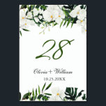 Elegant White Orchids Bohemian Wedding Kaart<br><div class="desc">Creëer uw eigen Tafelnummer Kaart met deze "Elegant White Orchids Bohemian Wedding Table Number" sjabloon om uw trouwkleuren en stijl aan te passen. Klik voor verdere aanpassingen op de link "Verder aanpassen" en gebruik onze ontwerptool om deze sjabloon aan te passen. Als je hulp nodig hebt of overeenkomende objecten, neem...</div>