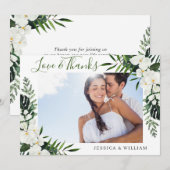 Elegant White Orchids Bohemian Wedding PHOTO Bedankkaart (Voorkant / Achterkant)