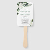 Elegant White Orchids Bohemian Wedding Programme Handwaaier (Voorkant)