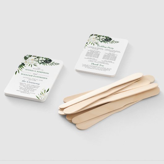 Elegant White Orchids Bohemian Wedding Programme Handwaaier (Niet-gemonteerd)