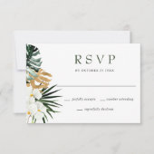 Elegant White Orchids Bohemian Wedding RSVP Kaart (Voorkant)