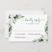 Elegant White Orchids Bohemian Wedding RSVP Kaartje (Voorkant)