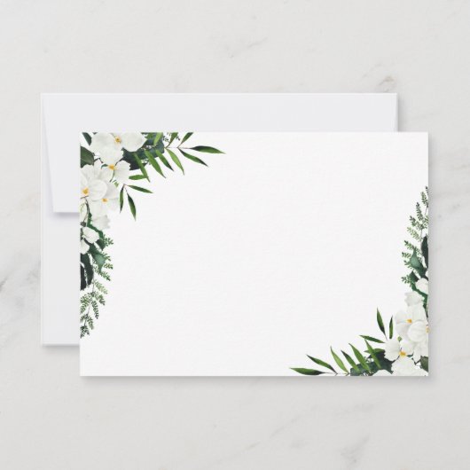 Elegant White Orchids Bohemian Wedding RSVP Kaartje (Achterkant)