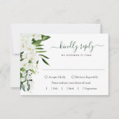 Elegant White Orchids Bohemian Wedding RSVP Kaartje (Voorkant)
