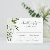 Elegant White Orchids Bohemian Wedding RSVP Kaartje (Staand voorkant)