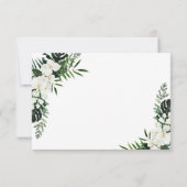Elegant White Orchids Bohemian Wedding RSVP Kaartje (Achterkant)