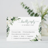 Elegant White Orchids Bohemian Wedding RSVP Kaartje (Staand voorkant)