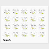Elegant White Orchids Couple's Initialen & Date Ronde Sticker (Vel)