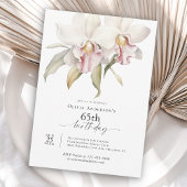 Elegant White Orchids Floral 65th Birthday Kaart