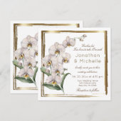 Elegant White Orchids Gold Lijst Christelijk bruil Kaart (Voorkant / Achterkant)