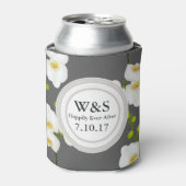 Elegant White Orchids & Gray Wedding Blikjeskoeler (Blikje Voorkant)