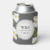 Elegant White Orchids & Gray Wedding Blikjeskoeler (Blikje Achterkant)