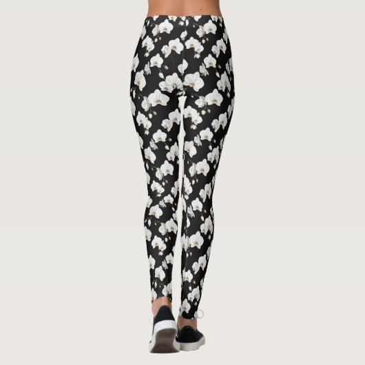 Elegant White Orchids Leggings (Achterkant)