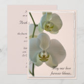 Elegant White Orchids over roze bruiloft Kaart (Voorkant / Achterkant)