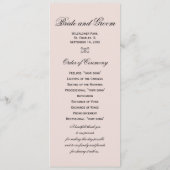 Elegant White Orchids over roze bruiloft Programmakaart (Achterkant)