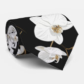 Elegant White Orchids Stropdas (Opgerold)