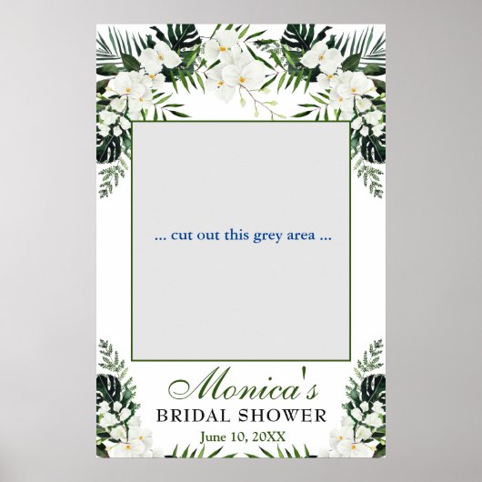 Elegant White Orchids Vrijgezellenfeest Foto Lijst Poster (Voorkant)