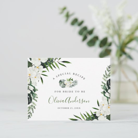 Elegant White Orchids Vrijgezellenfeest Recipcard Briefkaart