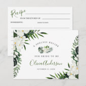 Elegant White Orchids Vrijgezellenfeest Recipcard Briefkaart (Voorkant / Achterkant)