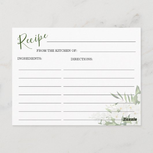 Elegant White Orchids Vrijgezellenfeest Recipcard Briefkaart (Achterkant)