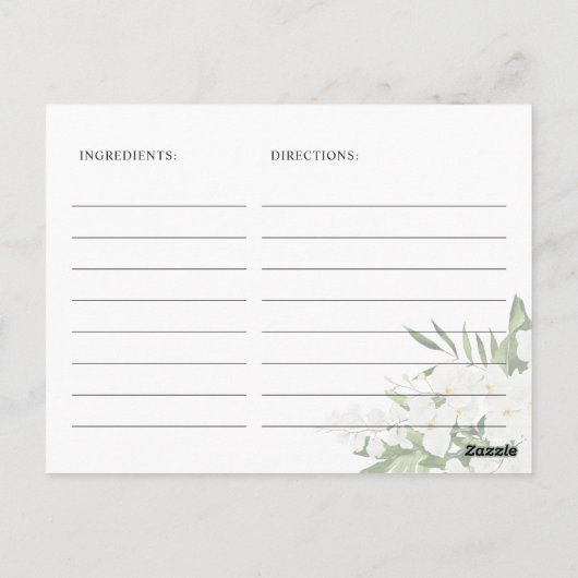 Elegant White Orchids Vrijgezellenfeest Recipcard Briefkaart (Achterkant)