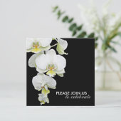 Elegant White Orchids Wedding/Any-Occasion Invitae Kaart (Staand voorkant)