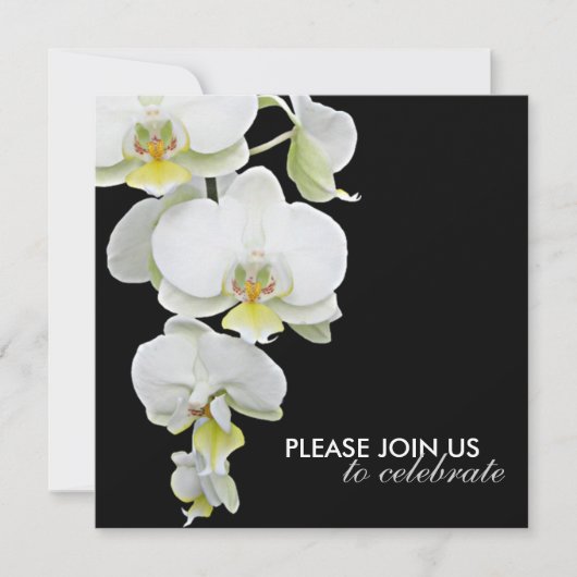 Elegant White Orchids Wedding/Any-Occasion Invitae Kaart (Voorkant)