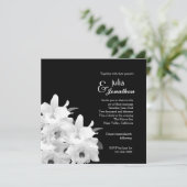 Elegant White Orchids Wedding Invitation Kaart (Staand voorkant)