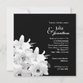Elegant White Orchids Wedding Invitation Kaart (Voorkant)