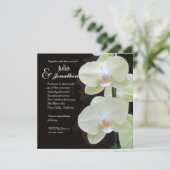 Elegant White Orchids Wedding Invitation Kaart (Staand voorkant)