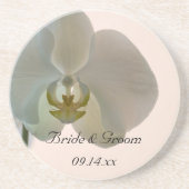 Elegant White Orchids Wedding Zandsteen Onderzetter (Voorkant)