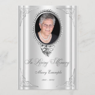 Elegant White Order of Service Mourning Cards Kaart