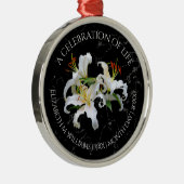 Elegant White Oriental Lilies Celebration of Life Metalen Ornament (Rechts)