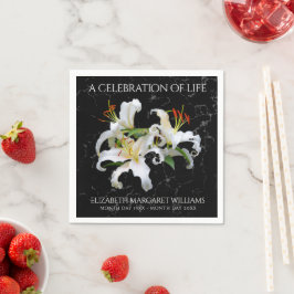 Elegant White Oriental Lilies Celebration of Life Servet