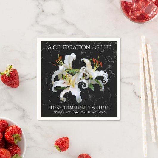 Elegant White Oriental Lilies Celebration of Life Servet (Insitu)
