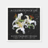 Elegant White Oriental Lilies Celebration of Life Servet (Voorkant)