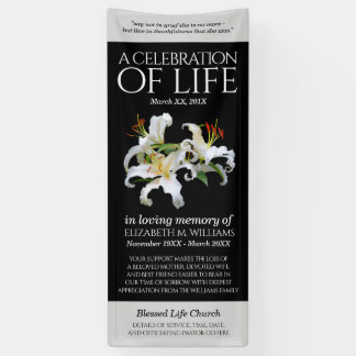 Elegant White Oriental Lilies Celebration of Life Spandoek