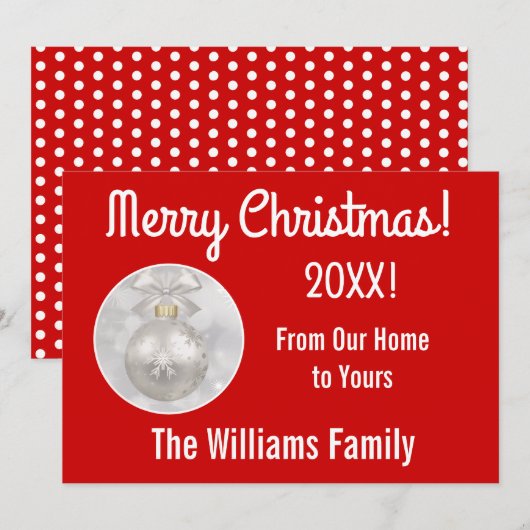 Elegant White Ornament past kerstKaart aan Bedankkaart (Voorkant / Achterkant)